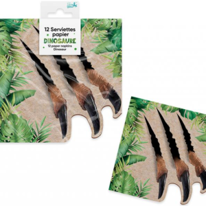 12 Serviettes Dinosaure
