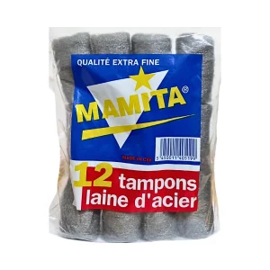 12 tampons laine d&rsquo;acier qualité ultra fine
