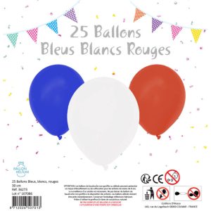 SACHET DE 25 BALLONS BLEU/BLANC/ROUGE