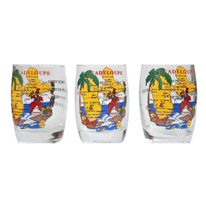 3 verres à punch Guadeloupe 20cl