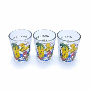 3 verres à punch Guadeloupe 5cl