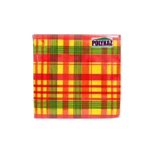 40 serviettes de table Madras élégantes 25 x 25 cm