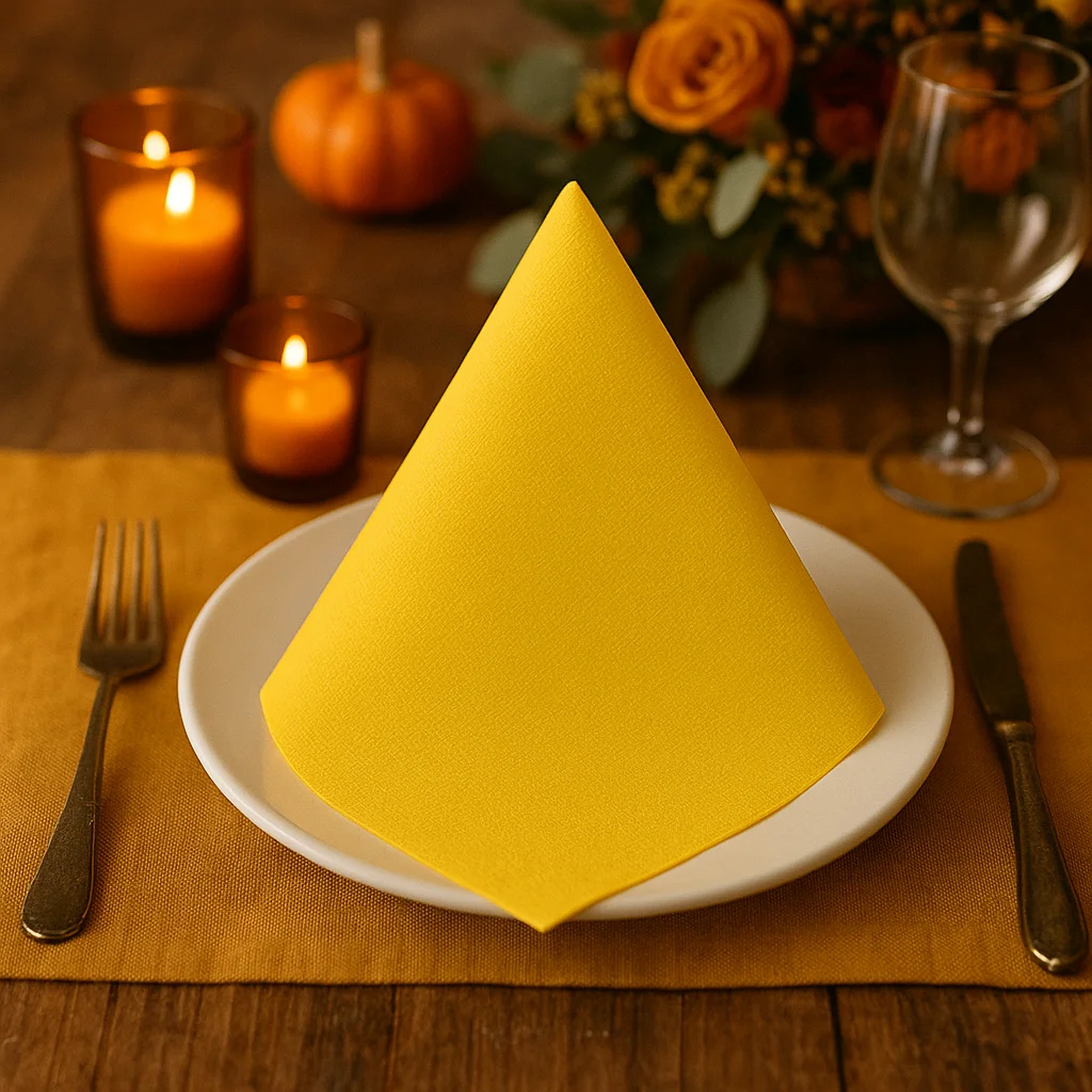 40 serviettes de table coloris jaune 38 x 38 cm – Image 3