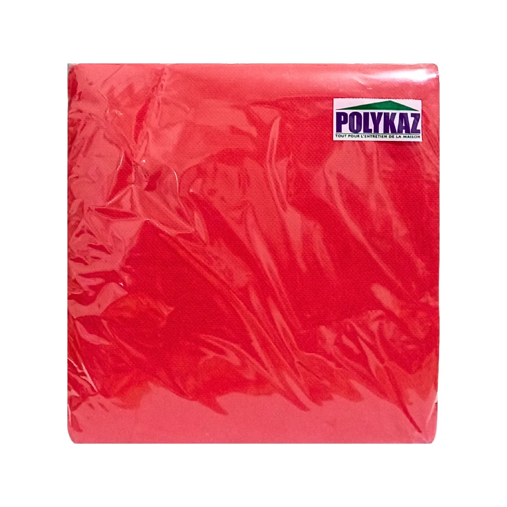40 serviettes de table coloris rouge 38 x 38 cm – Image 2