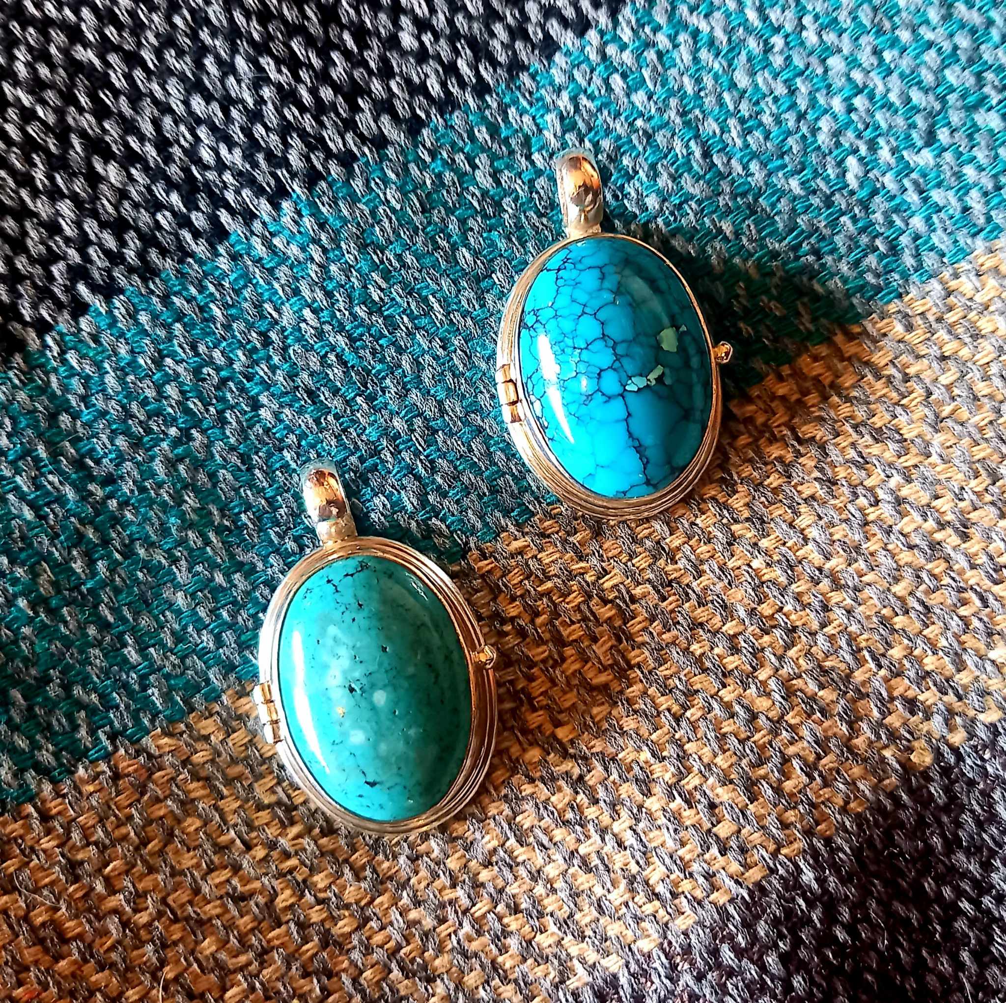Pendentif turquoise & argent