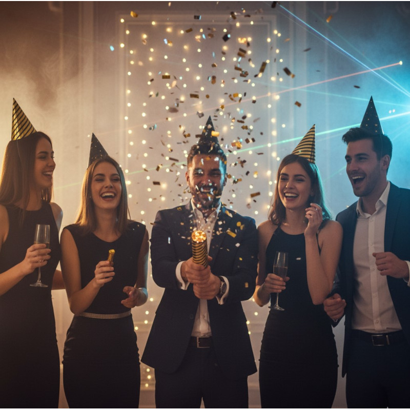 6 Chapeaux pointus or et noirs – Image 3