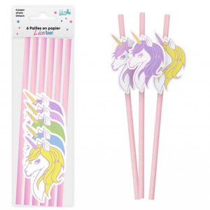 6 Pailles Licorne
