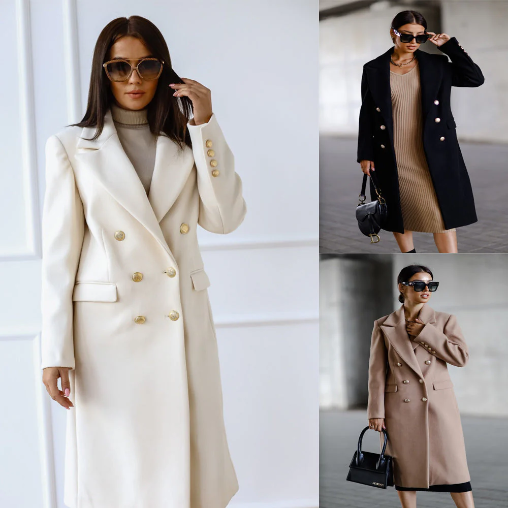 Veste Longue en Tweed avec Boucle Métal – Image 2