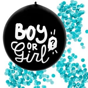 Ballon Boy or Girl confettis bleus