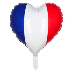Ballon coeur bleu/blanc/rouge