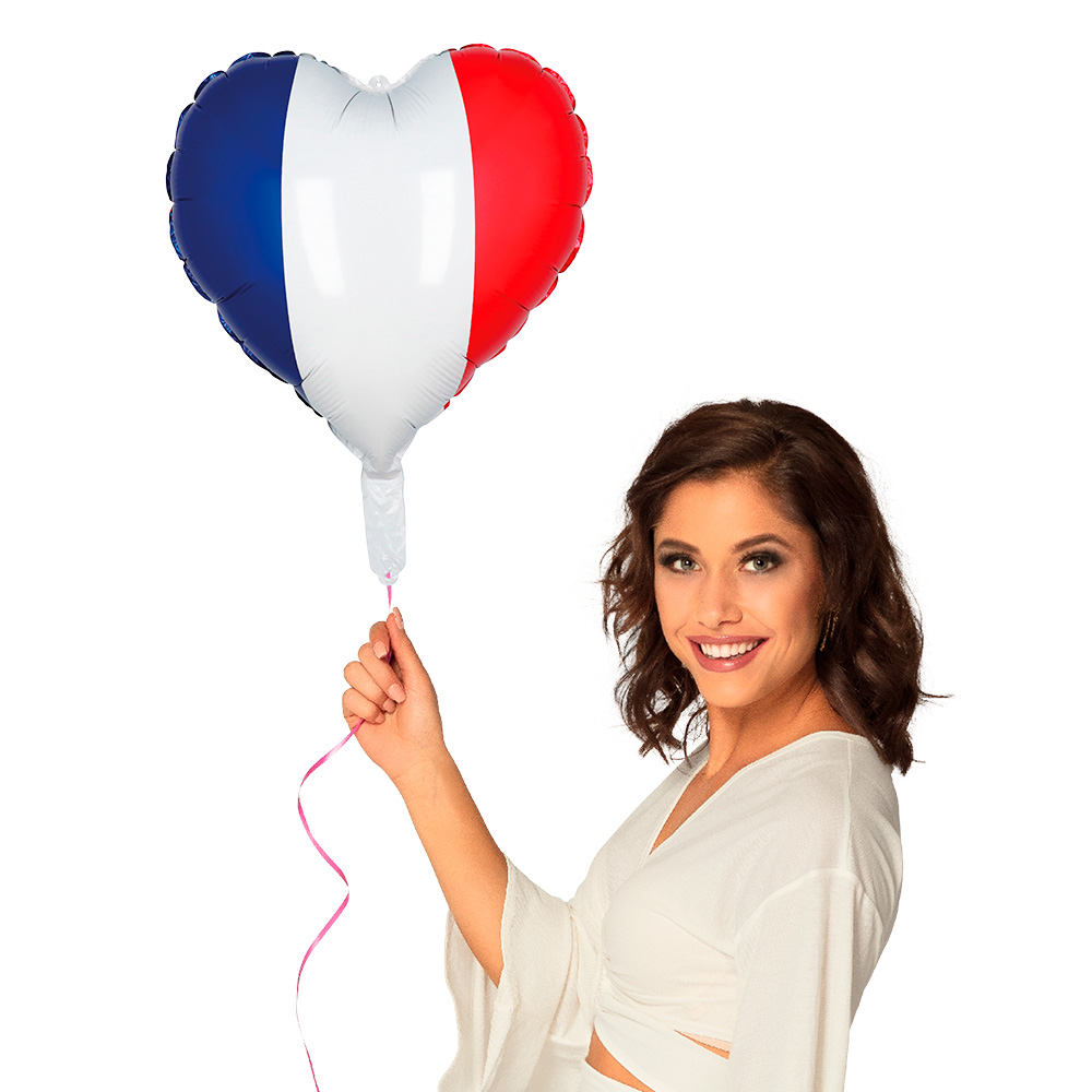 Ballon coeur bleu/blanc/rouge – Image 3