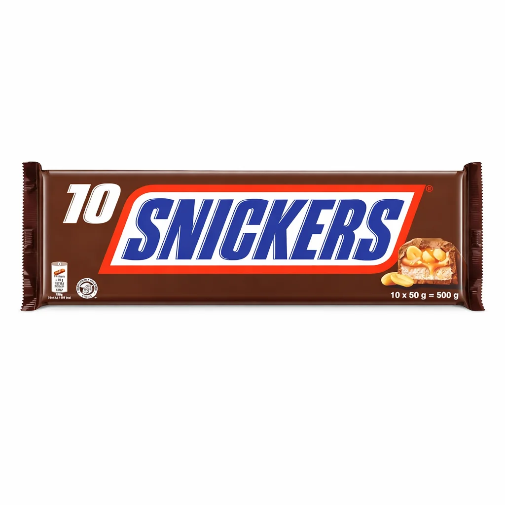 Barres chocolat au lait caramel et cacahuètes Snickers 10 x 50g – Image 2