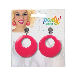 BOUCLES D’OREILLE ROSE FLUO