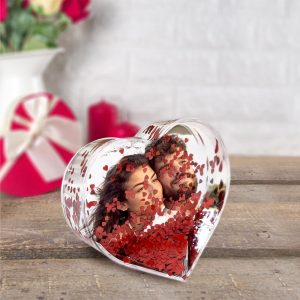 Boule à paillettes coeur personnalisable