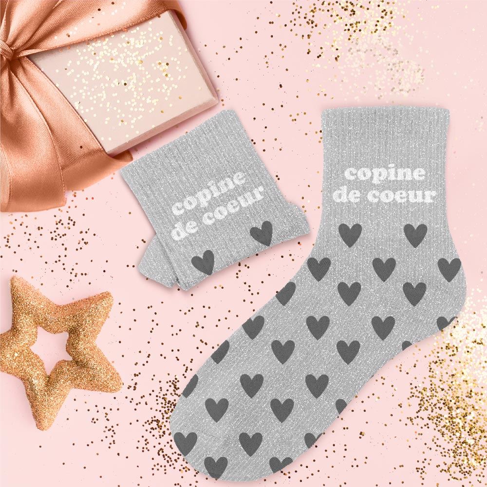 Chaussettes paillettes Copine de coeur – Image 3