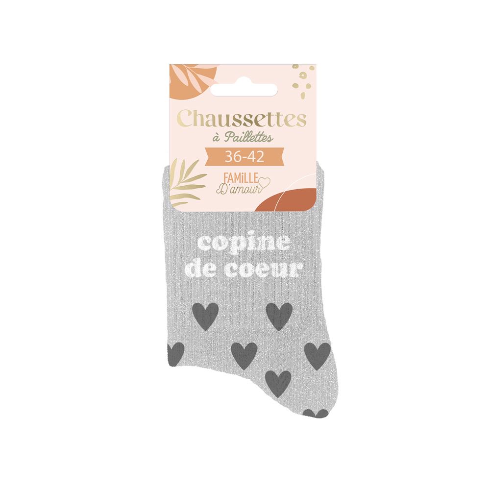 Chaussettes paillettes Copine de coeur – Image 2