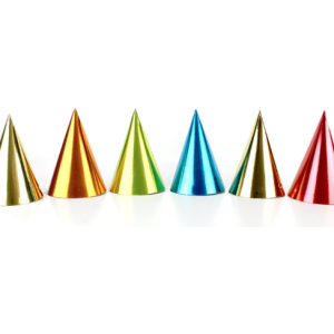 SACHET DE 6 CHAPEAUX POINTUS METAL COLOR