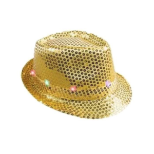 Chapeau sequin or à led