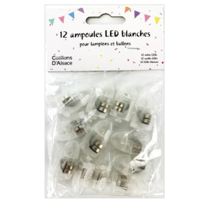 12 MINI LEDS LUMIERE BLANCHES POUR BALLONS
