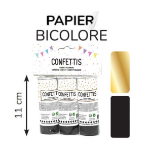 3 CANONS CONFETTIS OR & NOIR