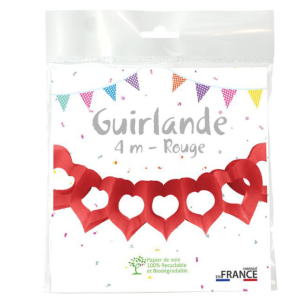 GUIRLANDE COEURS ROUGES 4 M