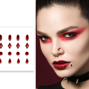 Strass faux Piercing rouge