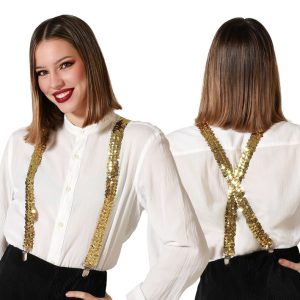 Bretelles à sequins or