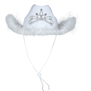 Chapeau CowGirl boa blanc