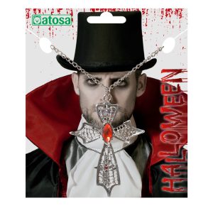 Collier Croix avec pierre rouge