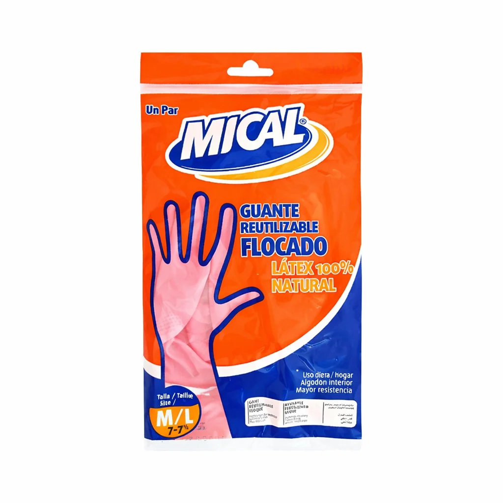 Gant réutilisable floqué rose Taille M/L Mical – Image 3