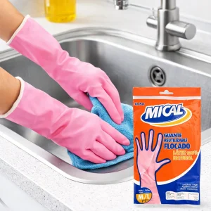 Gant réutilisable floqué rose Taille M/L Mical