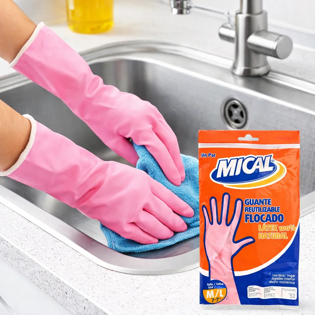 Gant réutilisable floqué rose Taille M/L Mical – Image 2