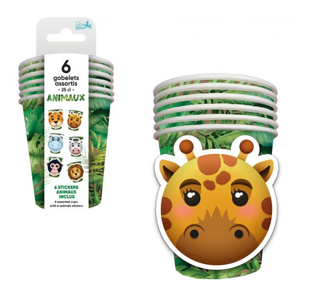 6 Gobelets animaux de la jungle â Image 2