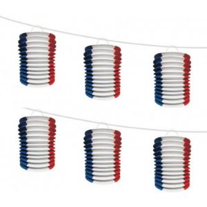 Guilande 6 lampions Bleu/Blanc/Rouge