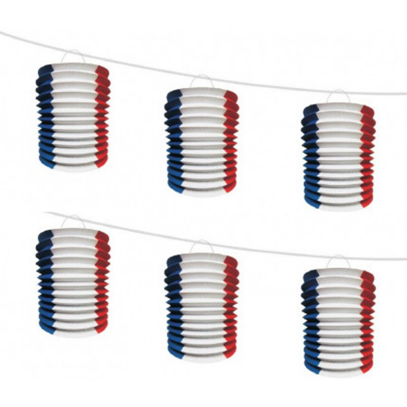 Guilande 6 lampions Bleu/Blanc/Rouge – Image 2