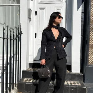 VESTE TAILLEUR V498 - NOIR/BLANC