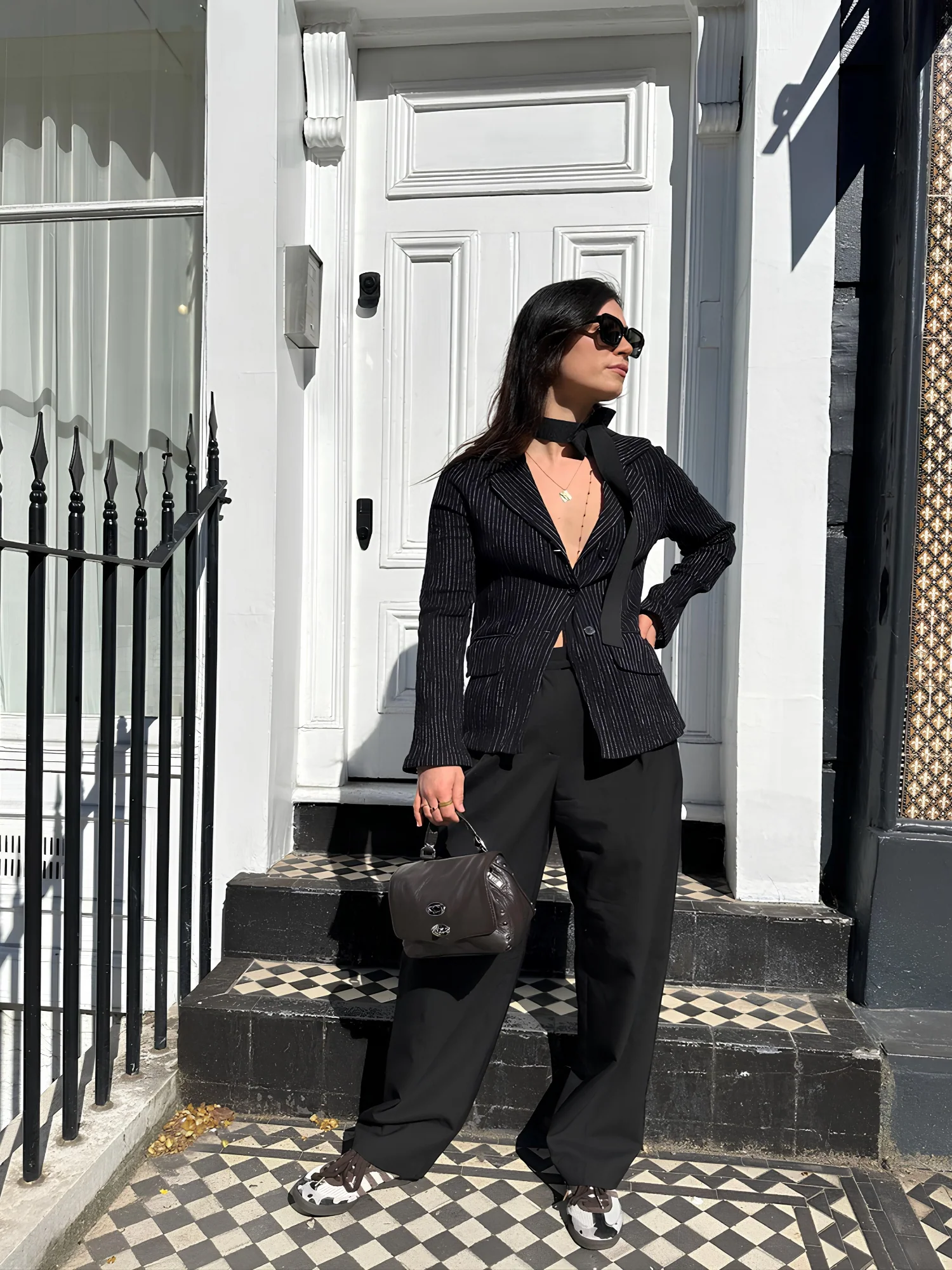 VESTE TAILLEUR V498 - NOIR/BLANC