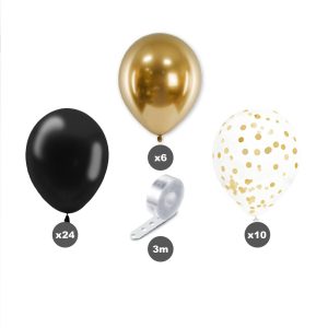 Kit arche de ballons or et noirs