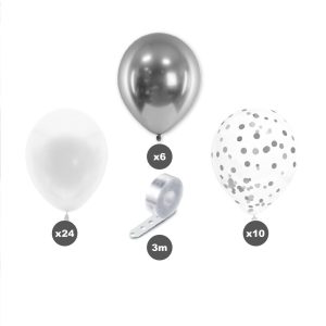 Kit arche de ballons argent