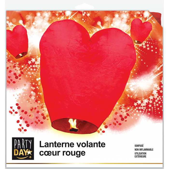 Lanterne volante coeur rouge – Image 2