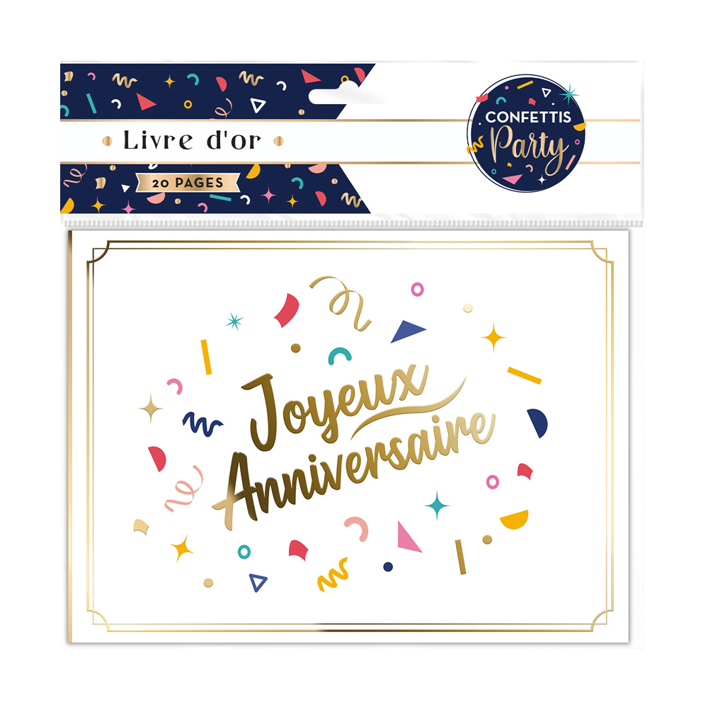 Livre d’or Anniversaire confettis Party