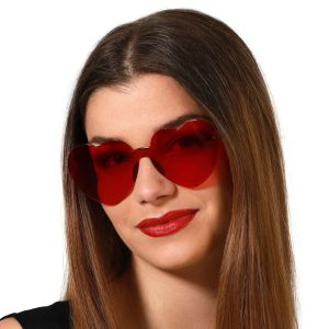 Lunettes coeurs rouges