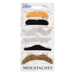 6 Moustaches couleurs assortis