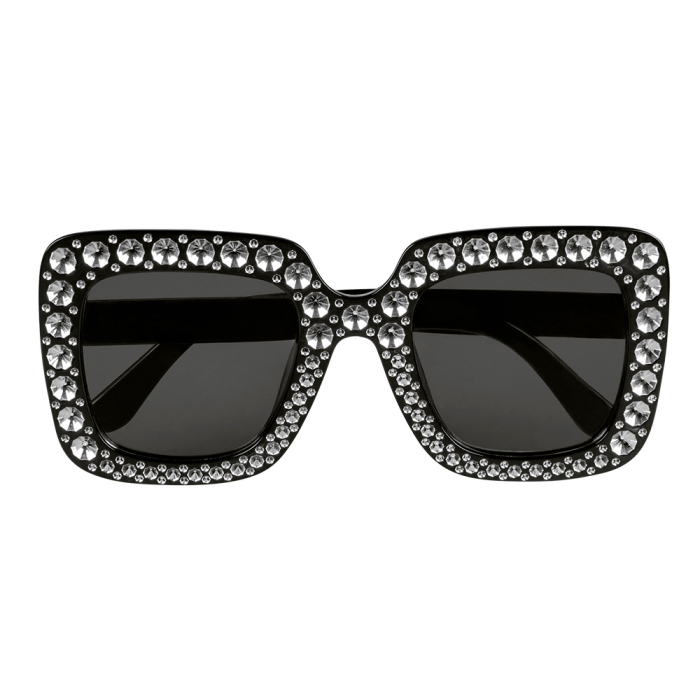 Lunettes bling bling noires – Image 3