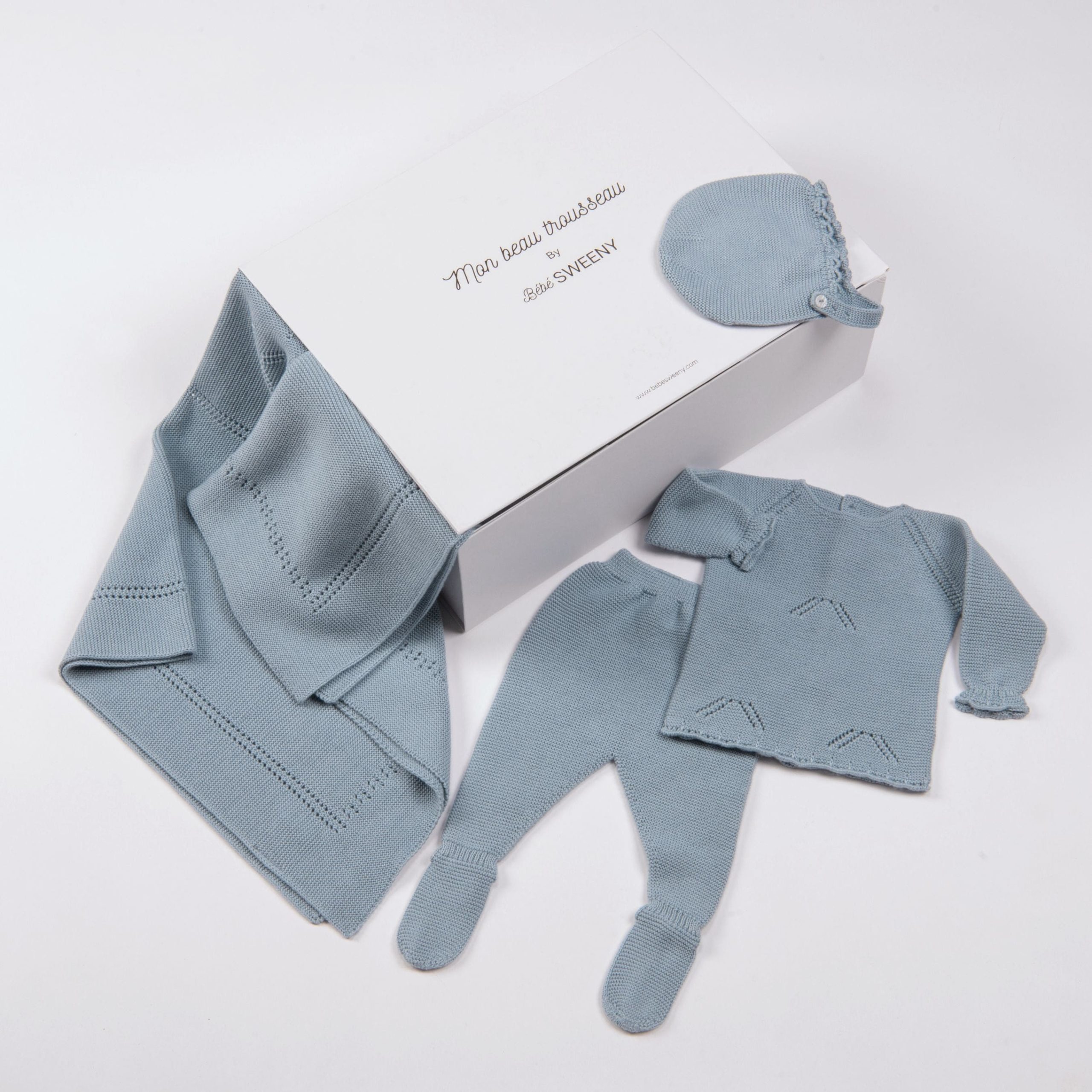 MELI | Baby Boys Blue Denim Layette Set (4) – Image 2