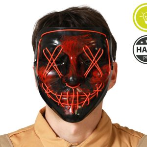 Masque lumineux noir et rouge