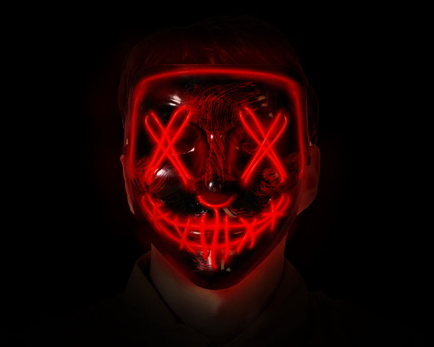 Masque lumineux noir et rouge – Image 3
