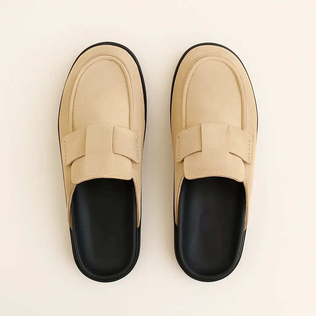 Mule mocassin sable aspect suédé – talon ouvert – Image 2