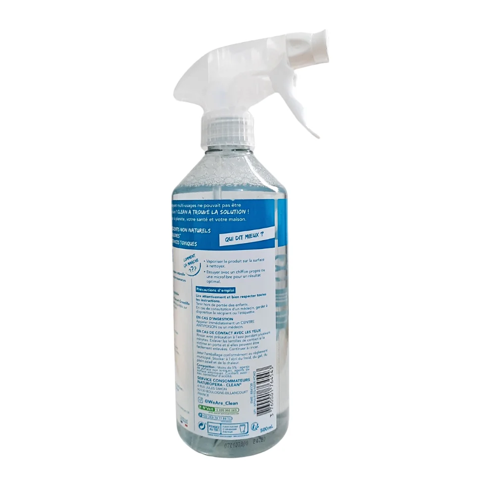 Nettoyant multi-usages sans parfum Clean Naturopera 500ml – Image 3