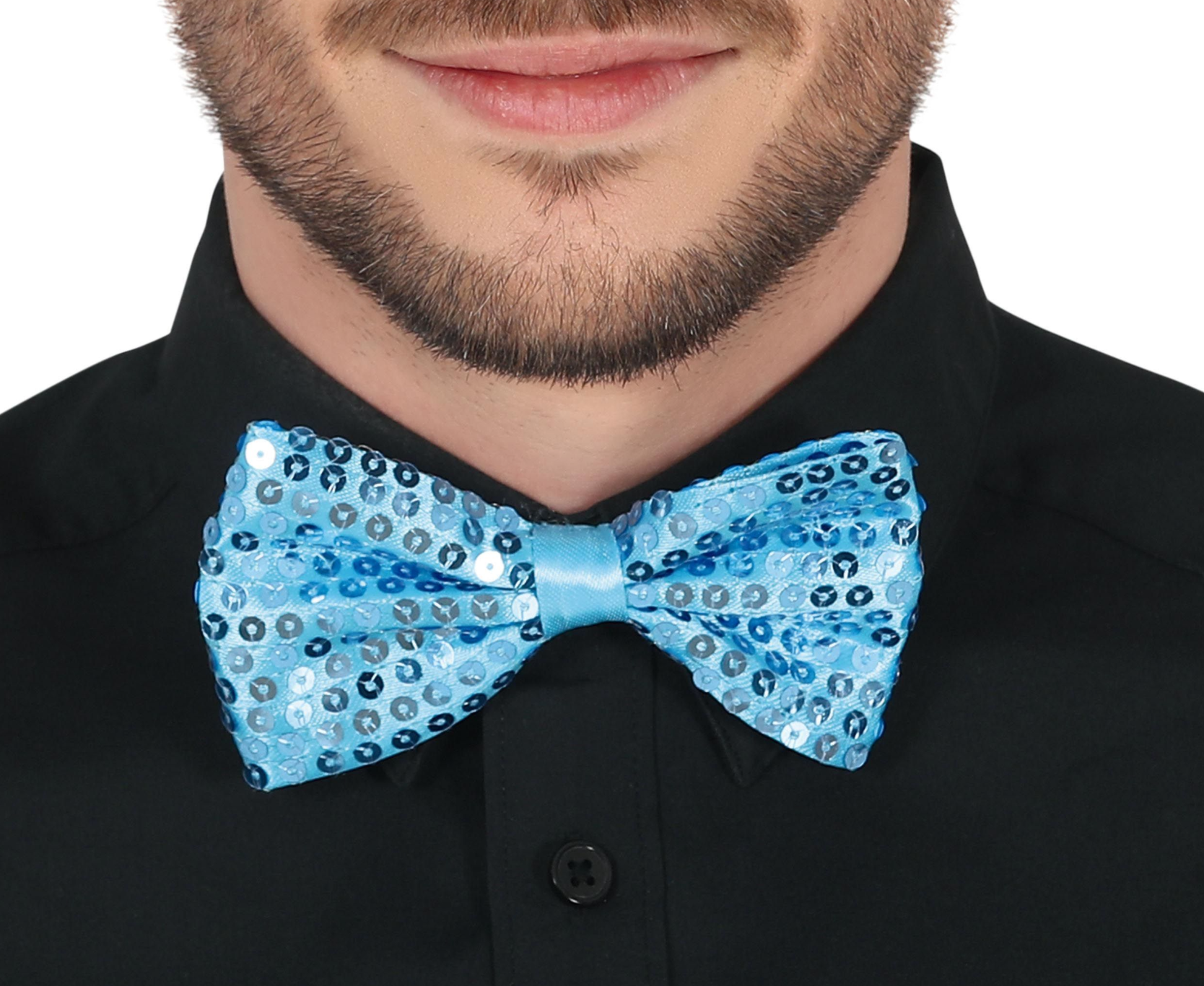 Noeud papillon sequins bleu
